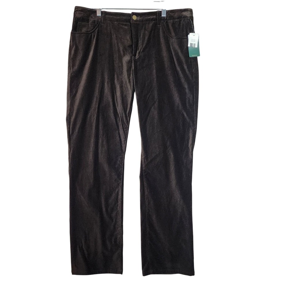 Lauren Ralph Lauren NWT Womens 16 Velvet Pants Brown Slimming Career Holiday